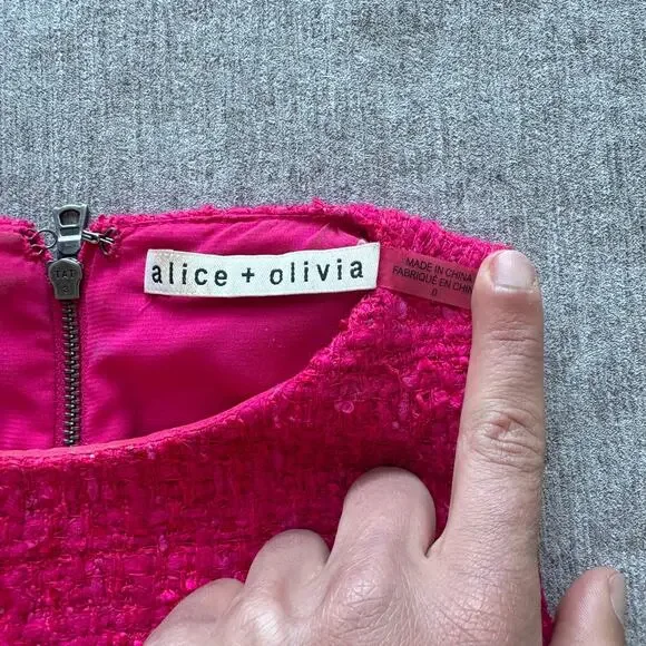 Alice + Olivia Pink Tweed Mini Dress - Picture 2 of 7